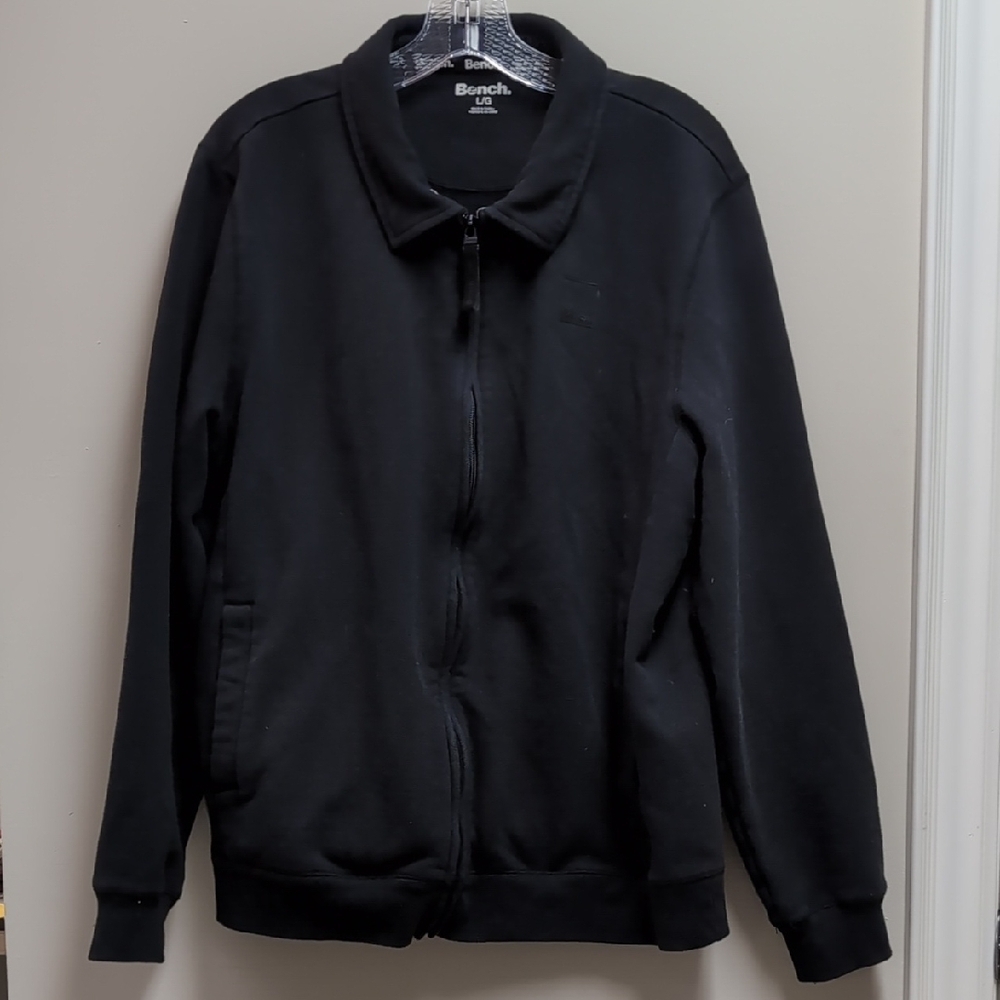 Bench Men’s Black Full-Zip Collared Sweater Jacket